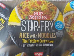 lot 178 image: 2 x 6 packs Cup Noodles Stir Fry Thai Yellow Currey Flavor