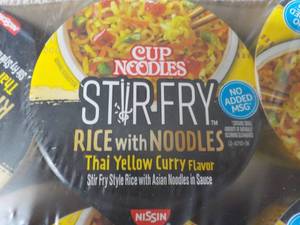 lot 179 image: 2 x 6 packs Cup Noodles Stir Fry Thai Yellow Currey Flavor
