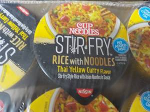 lot 182 image: 2 x 6 packs Cup Noodles Stir Fry Thai Yellow Currey Flavor