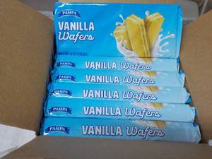 lot 187 image: 12 x 8 pkgs Pampa Vanilla Wafers past best date