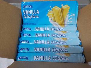 lot 188 image: 12 x 8 pkgs Pampa Vanilla Wafers past best date