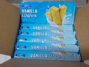 lot 190 image: 12 x 8 pkgs Pampa Vanilla Wafers past best date
