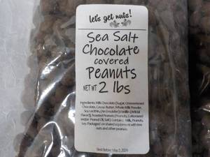 lot 197 image: 2 x 2 lb. Bags Sea Salt Chocolate Covered Peanuts Best By 05022024