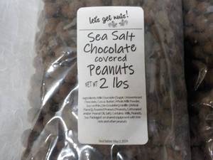lot 198 image: 2 x 2 lb. Bags Sea Salt Chocolate Covered Peanuts Best By 05022024
