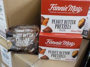 lot 228 image: 2 x 6 x 2.3 oz Bags Fannie May Peanut Butter Pretzels Snacks Best By 12152022