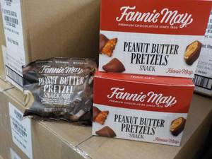 lot 231 image: 2 x 6 x 2.3 oz Bags Fannie May Peanut Butter Pretzels Snacks Best By 12152022