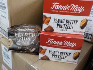 lot 232 image: 2 x 6 x 2.3 oz Bags Fannie May Peanut Butter Pretzels Snacks Best By 12152022