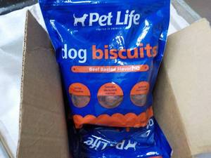 lot 247 image: 4 x 15 oz Bags Pet Life Dog Biscuits