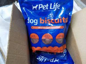 lot 248 image: 4 x 15 oz Bags Pet Life Dog Biscuits