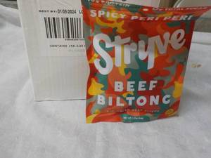 lot 273 image: 12 x 2.25oz bags Stryve Beef Biltong Air- dried beef slices best date 010524