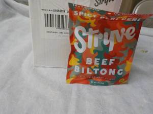 lot 274 image: 12 x 2.25oz bags Stryve Beef Biltong Air- dried beef slices best date 010524