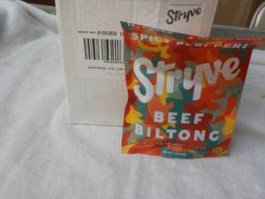 lot 277 image: 12 x 2.25oz bags Stryve Beef Biltong Air- dried beef slices best date 010524