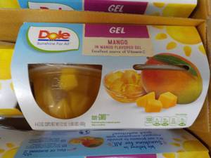 lot 293 image: 12 x 4 packs Dole Mango in a Mango Flavored Gel