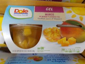 lot 294 image: 12 x 4 packs Dole Mango in a Mango Flavored Gel