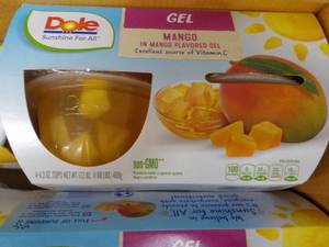 lot 295 image: 12 x 4 packs Dole Mango in a Mango Flavored Gel