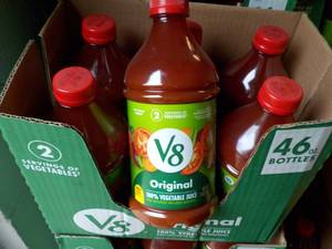 lot 375 image: 6 x 46 oz Bottles V8  Original...