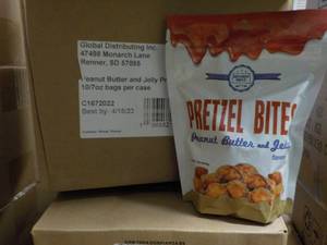 lot 403 image: 10 x 7 oz Bags Pretzel Bites Peanut Butter and Jelly Best By 04162023