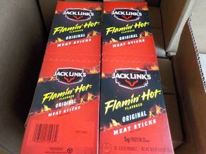 lot 415 image: 2 x 18.4 oz Jack Links Flamin Hot Meat Sticks