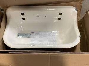 KOHLER K-3200-0 Brockway 36 in. Cast Iron Wall Mount Utility, Service, Laundry Sink in White ($1339 Retail Value)