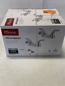 Pfister LF143-8102 Pfirst Series 4 in. Centerset 2-Handle Bathroom Faucet Combo Kit n Polished Chrome (2-Pack) ($79 Retail Value)