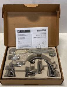 MOEN T6620 Brantford 8 in. Widespread 2-Handle High-Arc Bathroom Faucet Trim Kit in Chrome (Valve Not Included) (124 Retail Value)