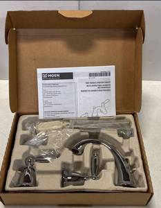 MOEN T6620 Brantford 8 in. Widespread 2-Handle High-Arc Bathroom Faucet Trim Kit in Chrome (Valve Not Included) (124 Retail Value)