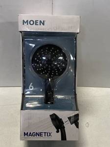 MOEN 26000BL Attract with Magnetix 6-Spray Single Wall Mount 3.75 in. Handheld Adjustable Shower Head 1.75 GPM in Matte Black ($69 Retail Value)