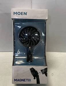MOEN 26000BL Attract with Magnetix 6-Spray Single Wall Mount 3.75 in. Handheld Adjustable Shower Head 1.75 GPM in Matte Black ($69 Retail Value)