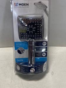 MOEN 25017 Genta 3-Spray 4 in. Single Wall Mount Handheld Adjustable Shower Head in Chrome ($49 Retail Value)