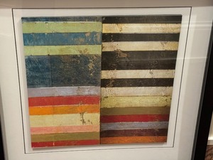 lot 112 image: Under the Stripes Framed Colorful Print