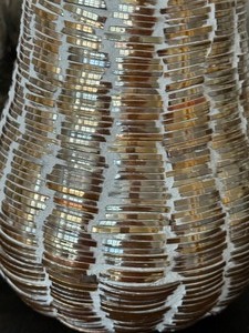 lot 68 image: Two West Elm Metallic Finish Decorative Vases and Pear Figurine