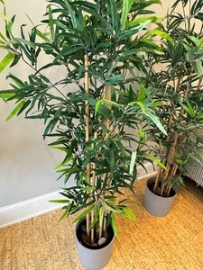 lot 51 image: Pair of Faux Bamboo Style Faux Trees