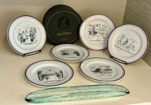 lot 59 image: The New Yorker Cheese Plates and Glass Relish Tray