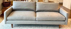 lot 16 image: Room and Board Gray Upholstered Sofa