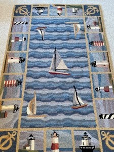 lot 206 image: Nautical and Lighthouse Themed Area Rug