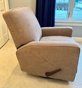 lot 207 image: Neutral Colored Gliding Upholstered Recliner