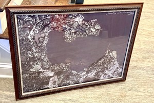 lot 178 image: Framed Aerial Photograph of Gideon Bay, Lake Minnetonka