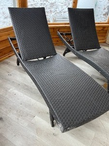 lot 183 image: Pair of Lounge Chairs with Cushions