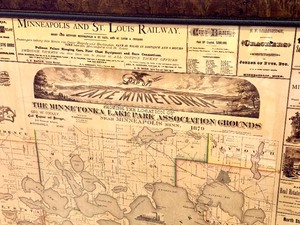 lot 151 image: Framed Lake Minnetonka Map