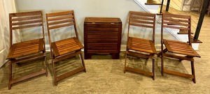 lot 152 image: Gate Leg Wood Table and Four Matching Chairs