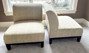lot 115 image: Pair of Room and Board Upholstered Oversized Chairs