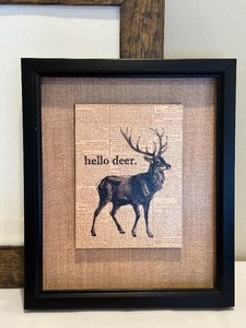 lot 274 image: Rustic Style Picture Frame and Framed Decorative Deer Picture