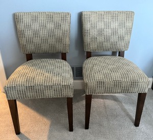 lot 263 image: Pair of Room and Board Upholstered Dining Chairs
