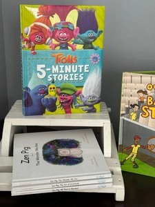 lot 249 image: Childrens Wooden Step Stool and Assorted Books