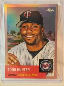 Torii Hunter 2022 Topps Chrome Refractor No. 46 and Numbered 5675