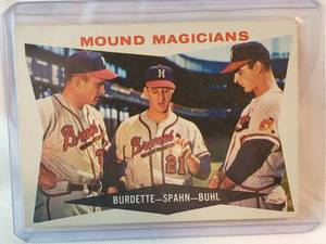 Mound Magicians 1960 Topps No. 230 Burdette, Spahn, Buhl