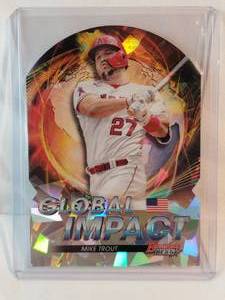 Mike Trout 2022 Bowmans Best Die Cut Global Impact Atomic Refractor No. GI-2