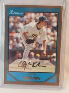 Clayton Kershaw Gold Rookie 2007 Bowman No. BDPP77
