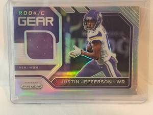 Justin Jefferson Rookie Patch Panini Prizm Rookie Gear No. 10