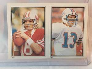 Dan Marino 283 and Joe Montana 282 Rookie Topps Sticker